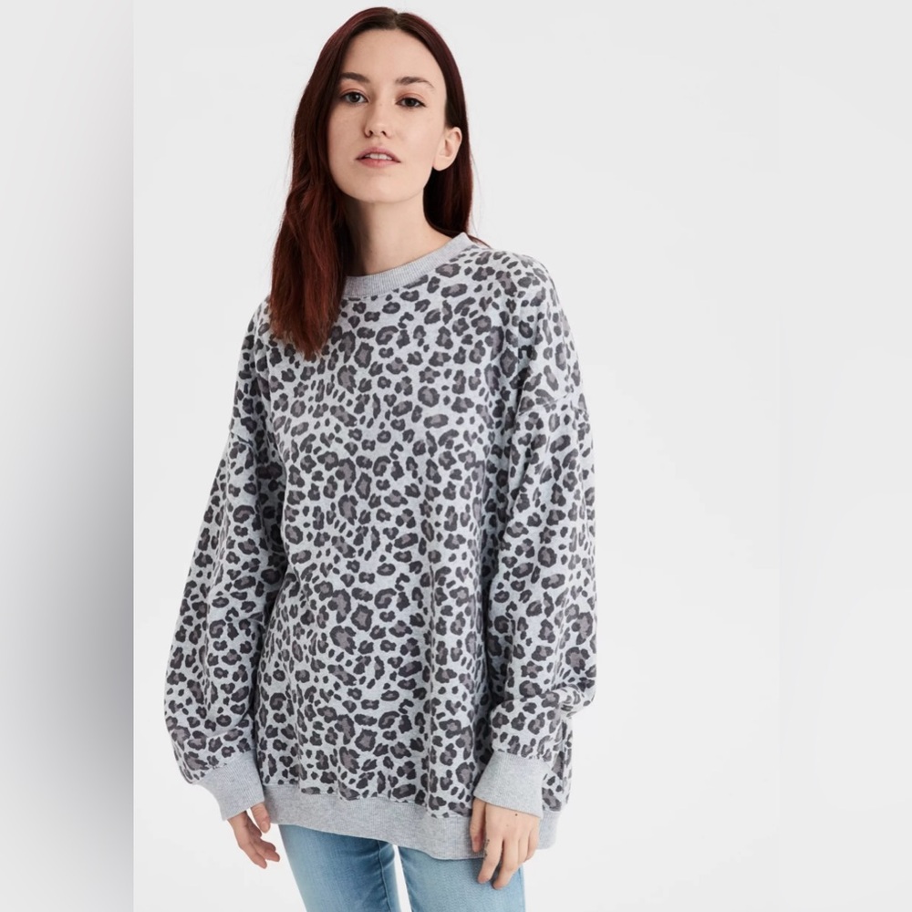 American Eagle Jegging Fit Leopard Print Sweatshirt